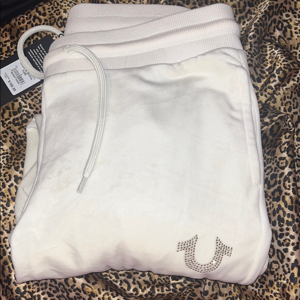 True Religion Cream/White Velvour Pants